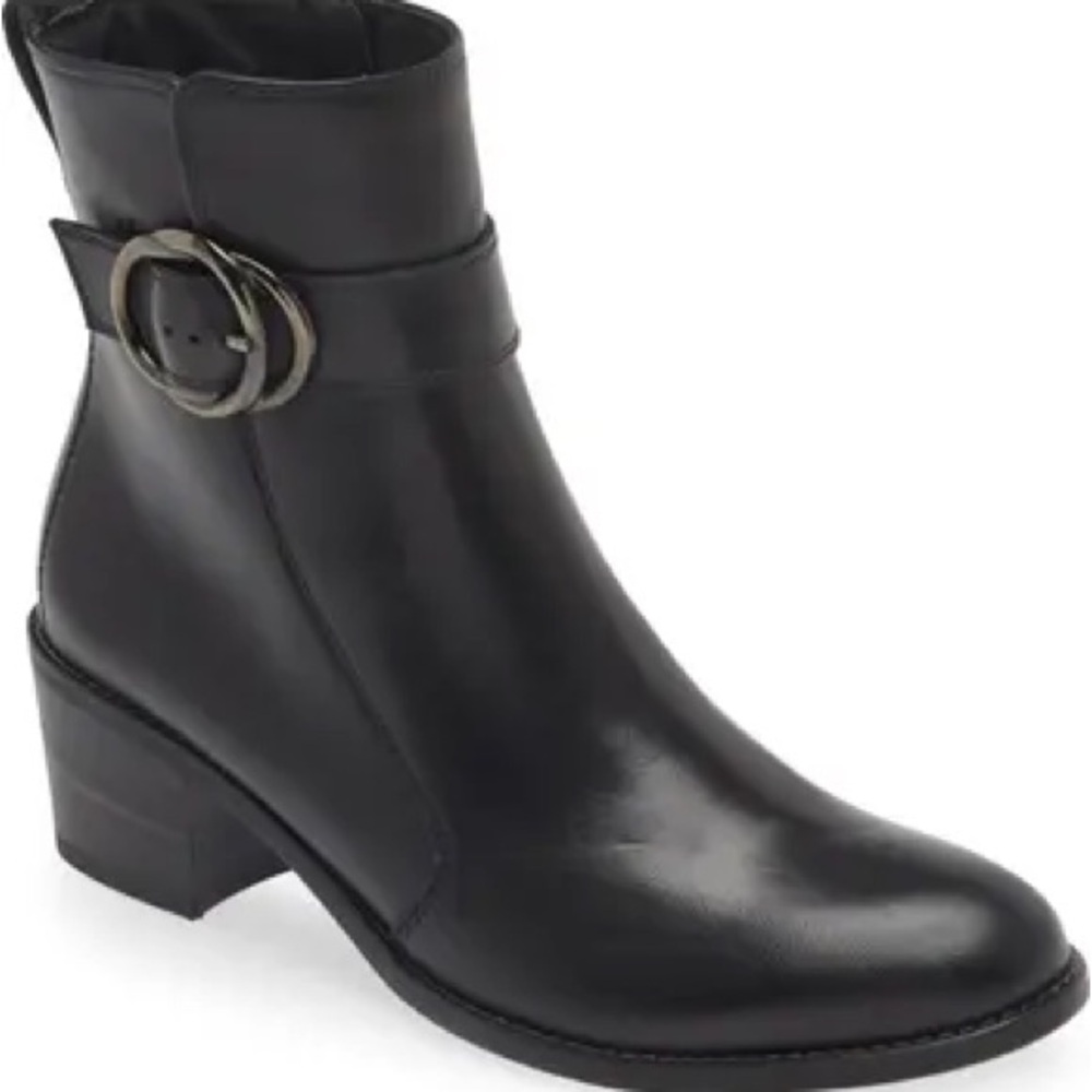 Black Leather Ankle Boots